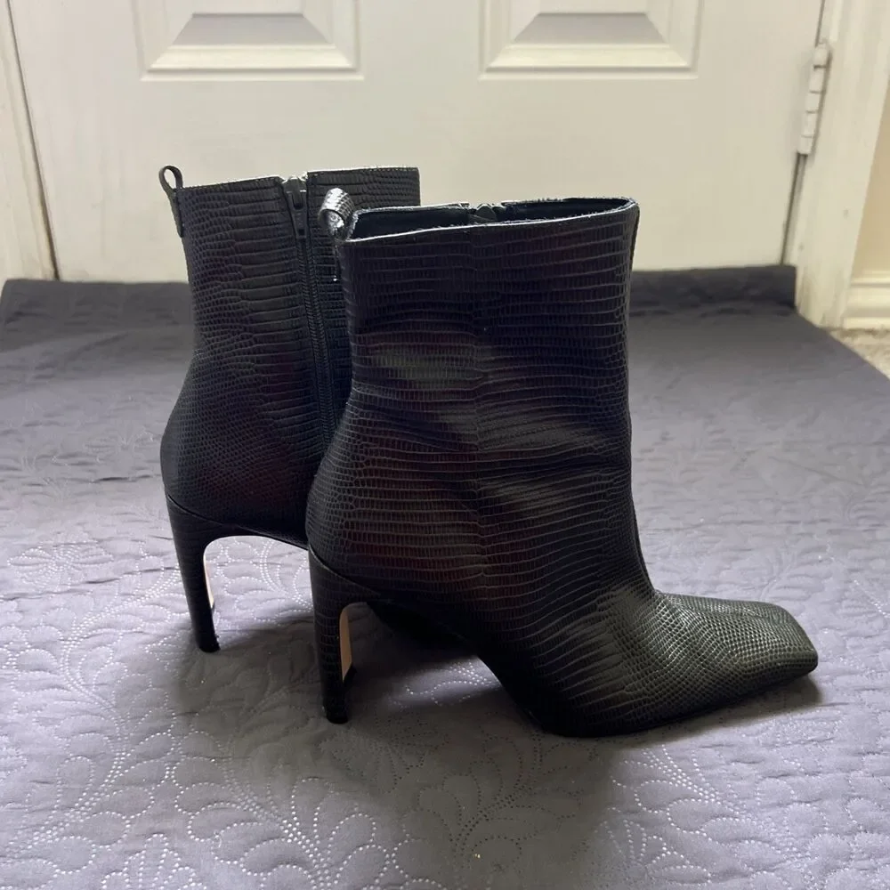 Miista Marcelle Bottle Green Snake Skin Genuine Leather Boots SZ EU40/US9.5/UK 7